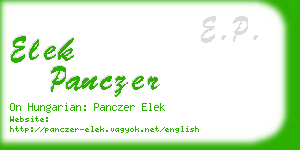 elek panczer business card